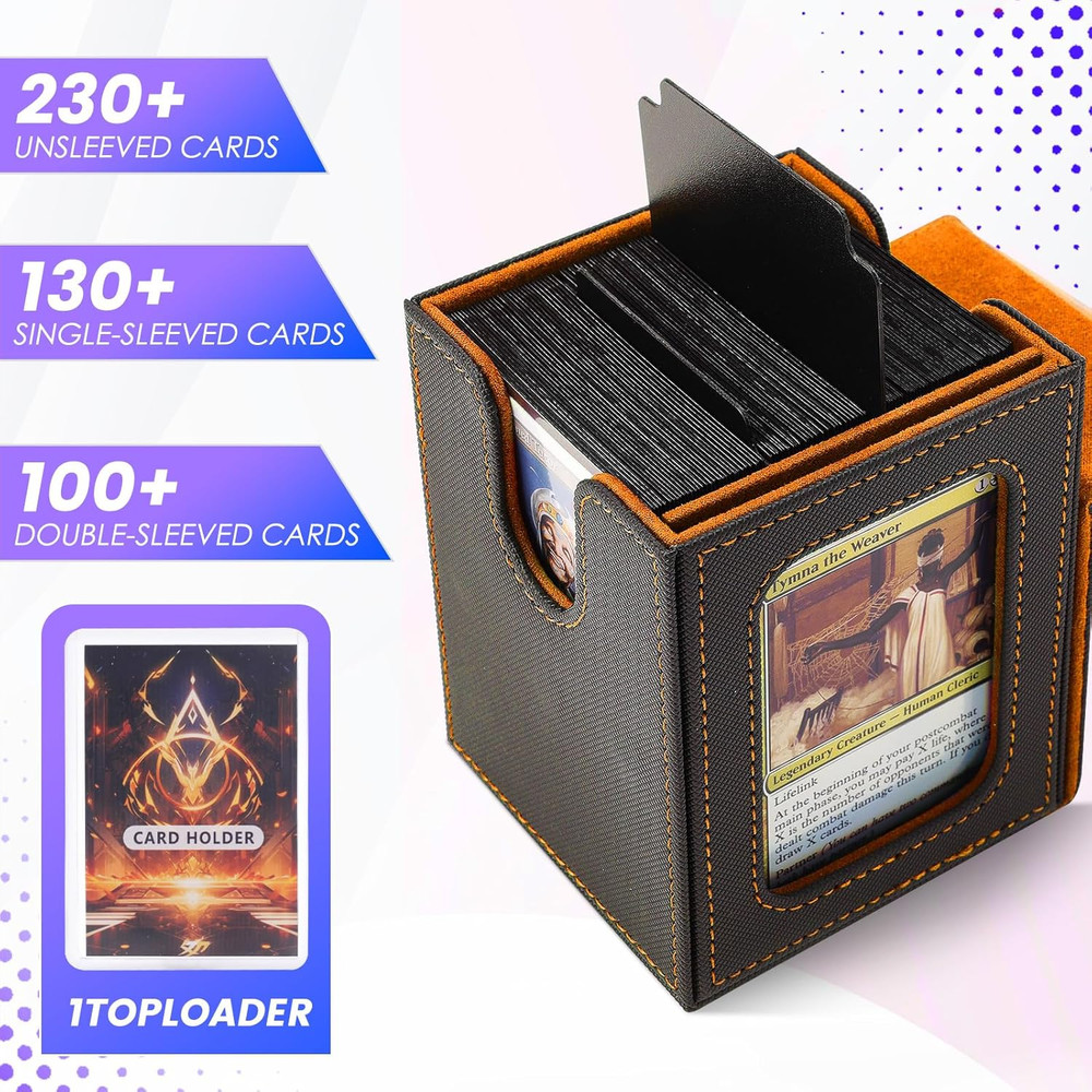 MTG Deck Box for Commander Display,Card Deck Case Fits 100 Double Sleeved Cards,