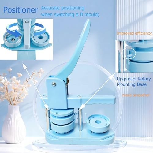Button Maker Machine, Button Pin Maker (3rd Gen) 2.25 in Light Blue