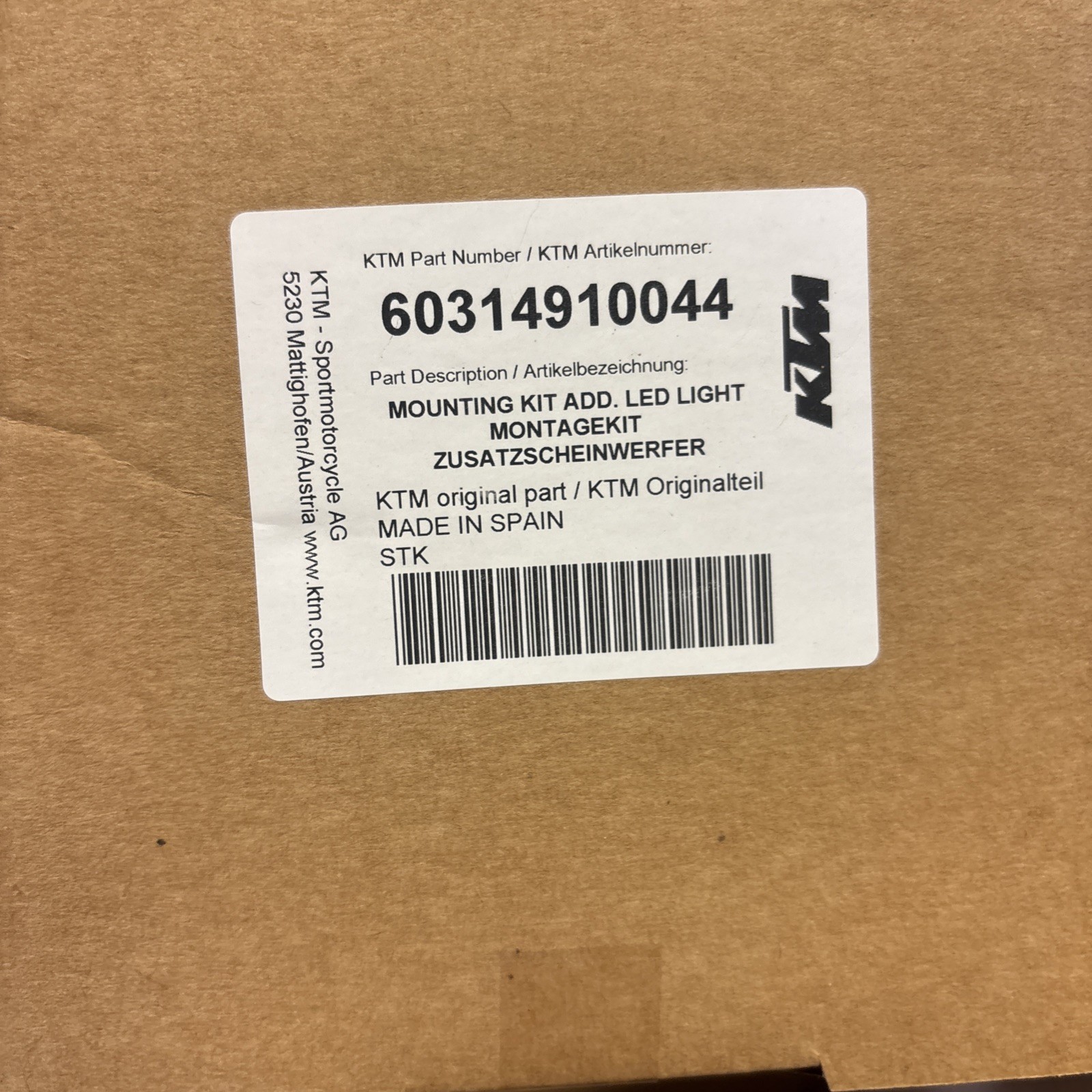 KTM Adventure 990 1090 1190 OEM 60314910033 Adv Light Kit Auxiliary New