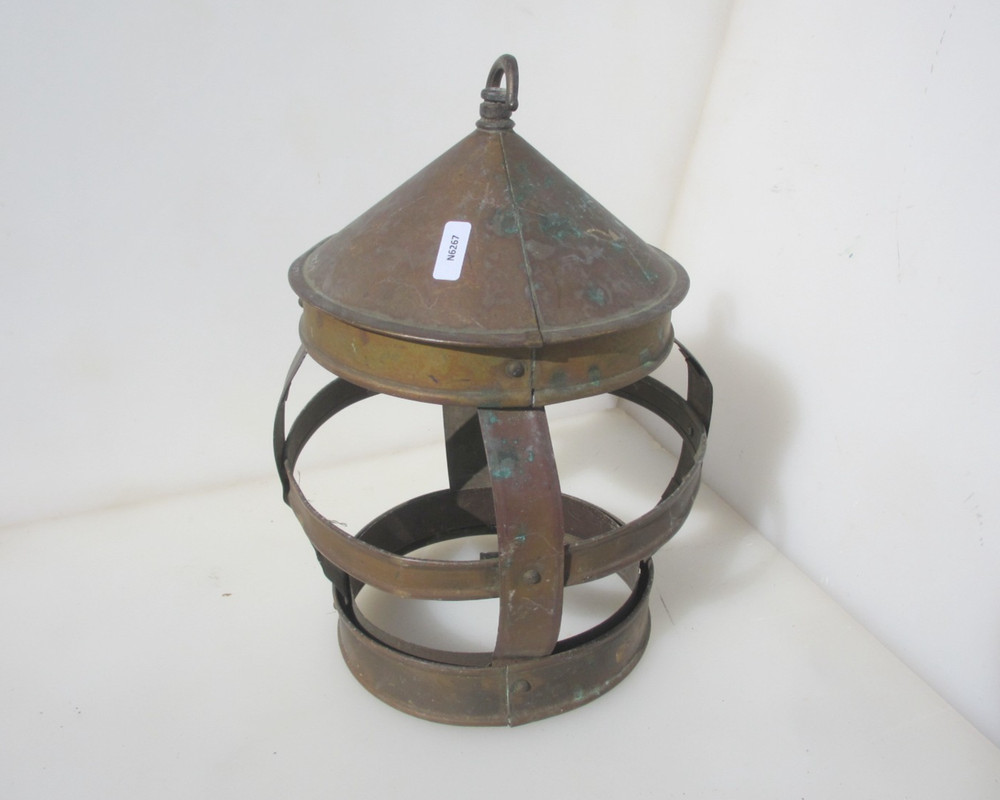 Vintage Brass Garden Light Shade Antique Lantern