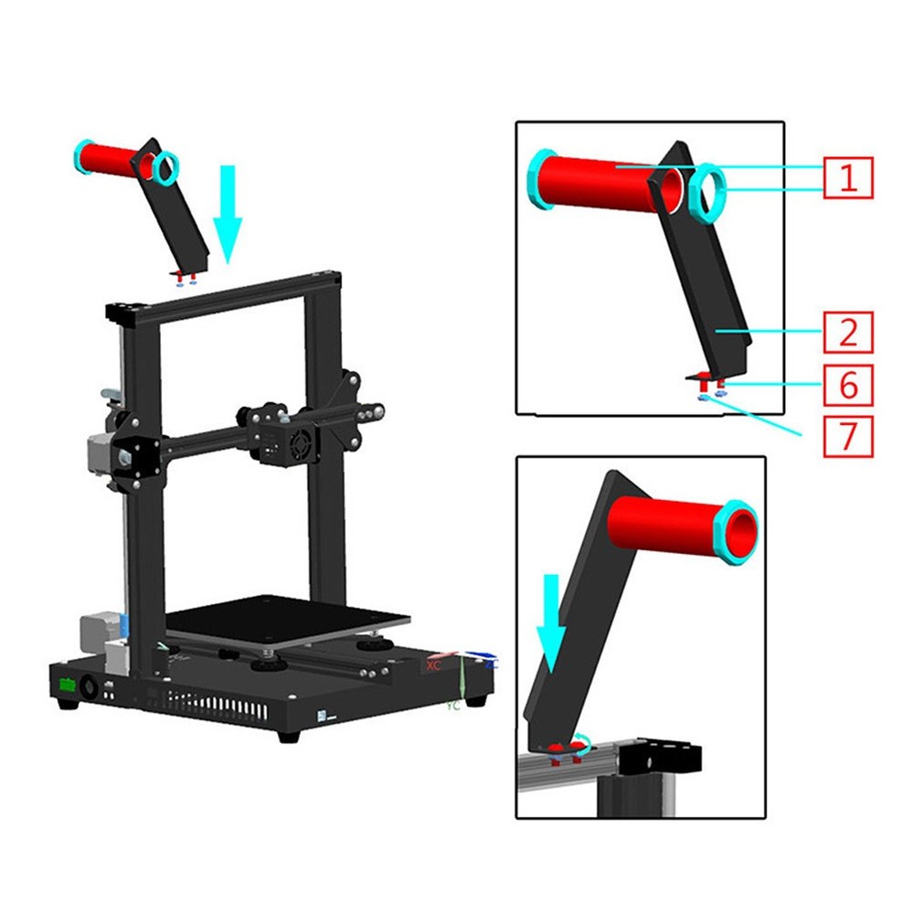 3 D Filament Rack Mount Spool Holder Material Stand for 3D Printer