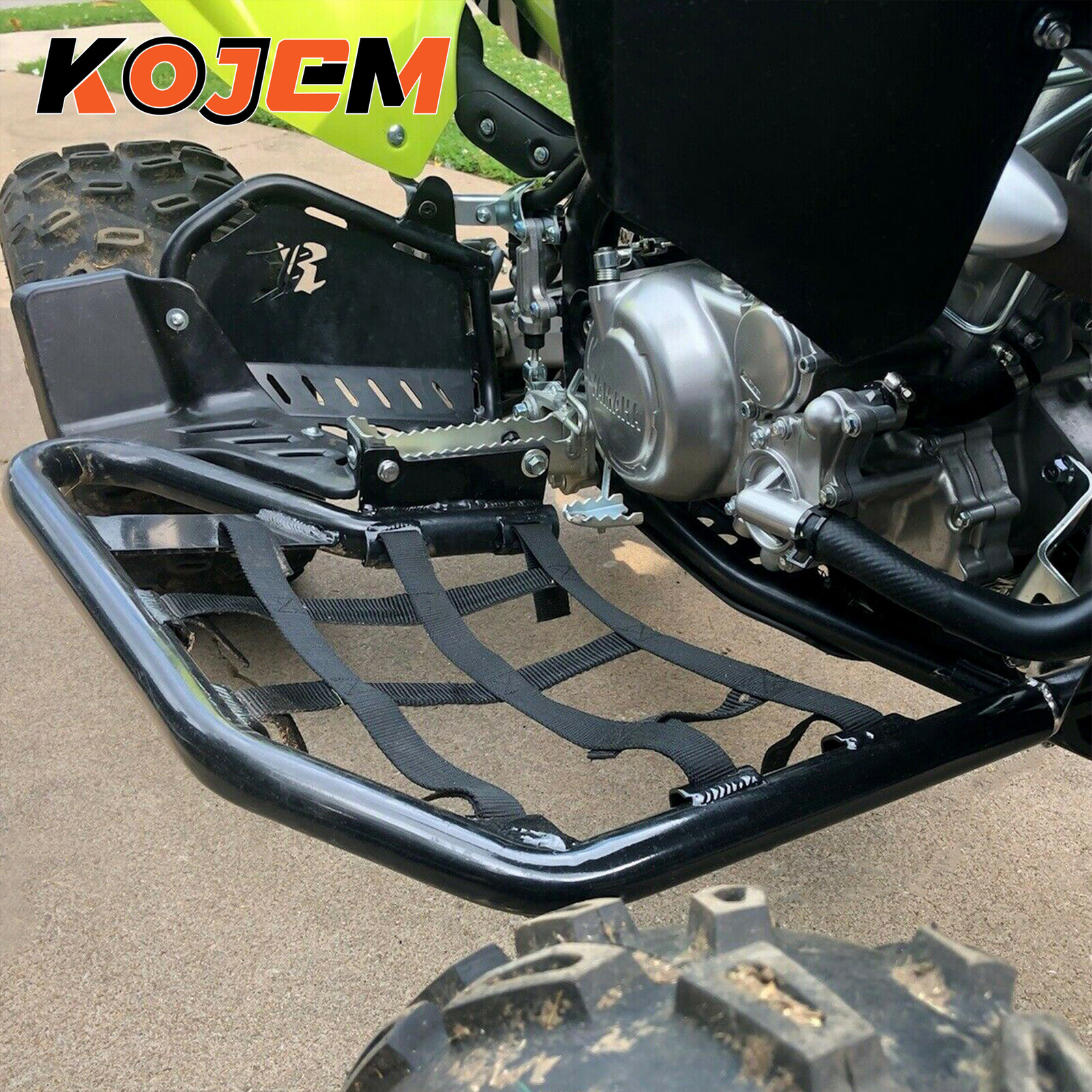 Nerf Bars For Yamaha Raptor 700 YFM 700 YFM700R Black W/ Black Net All Years