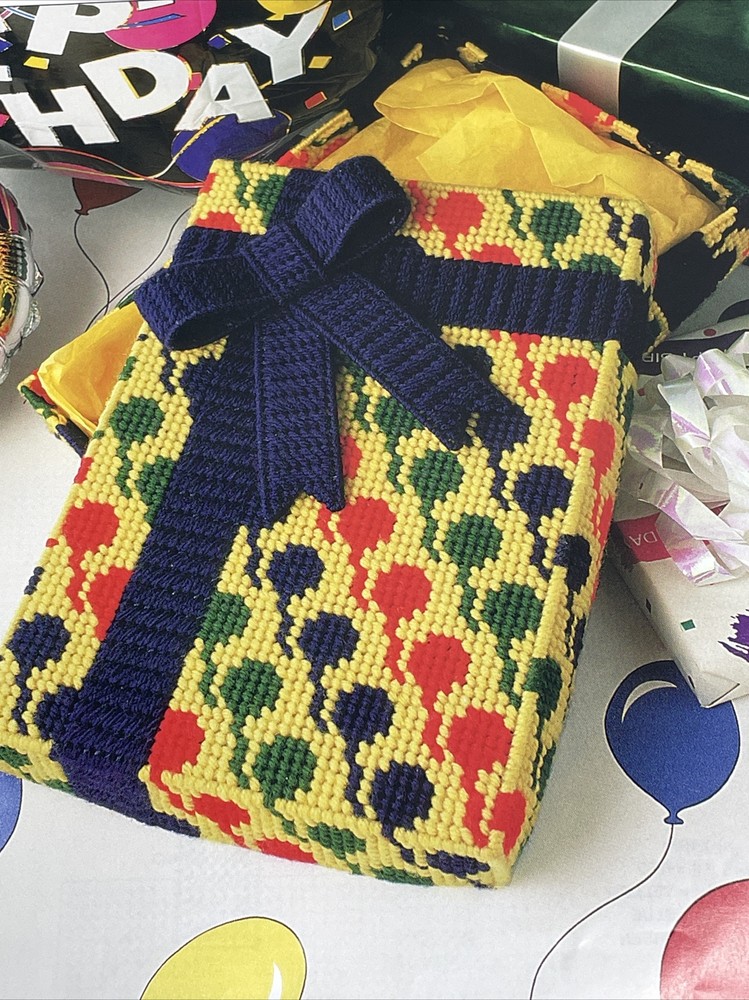 Balloon Gift Box Annie's Attic Plastic Canvas Pattern