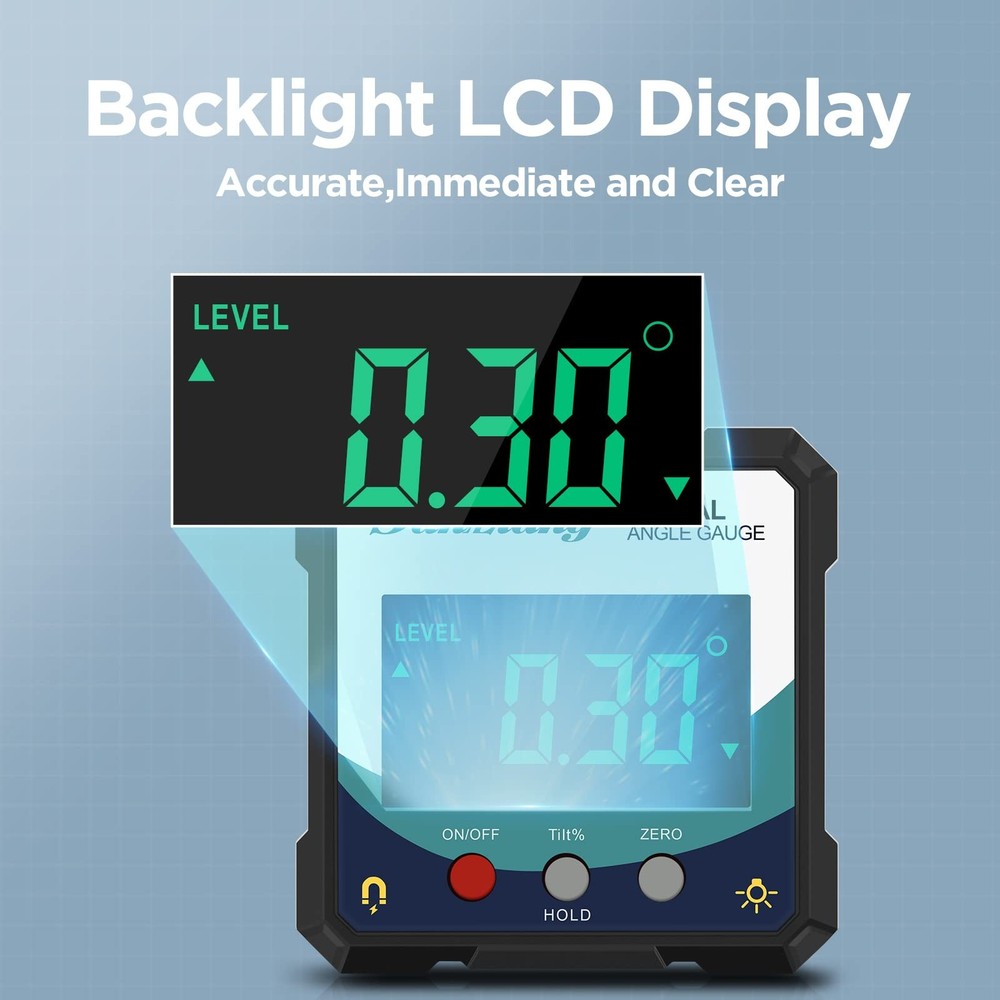 Digital Level Angle Gauge Meter Magnetic Electronic Level Angle Finder Tool P...