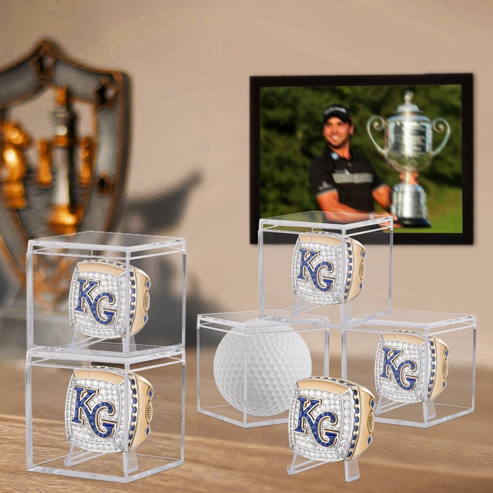 12 Pack Championship Ring Display Case Clear Acrylic 12 Pack, 12