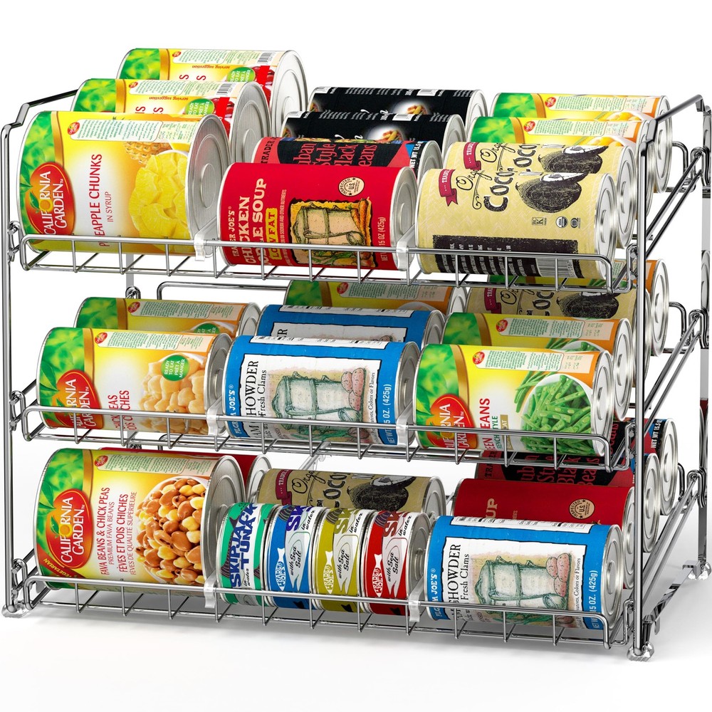 SimpleHouseware Stackable Can Rack Organizer, Chrome