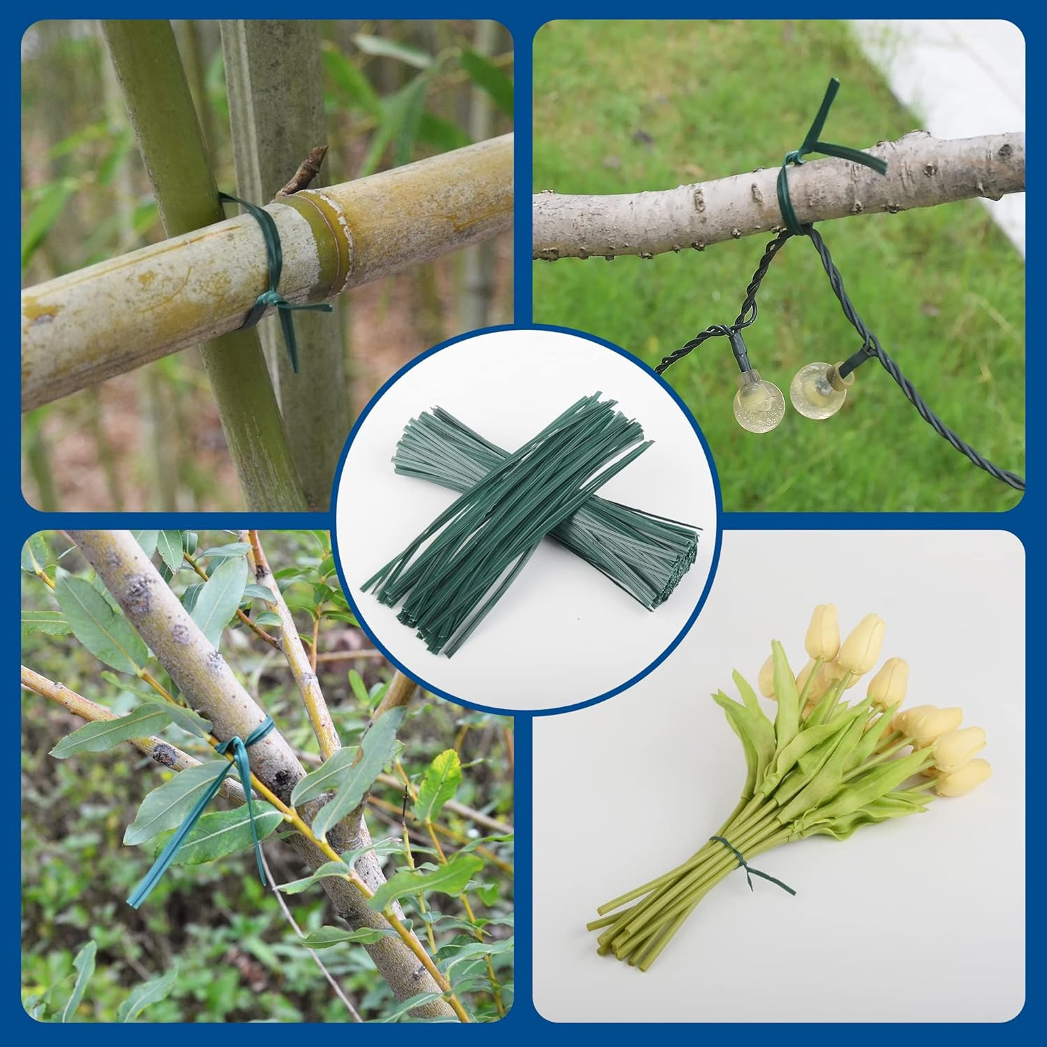 Twist Ties, 150 PCS, 6.1 Inches, Bread Ties, Green, Reusable, for Bags, for Gard