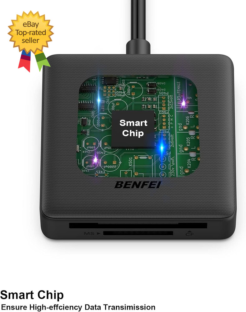 Memory Card Reader 4In1 USB 3.0 and USB C to SD Micro SD MS CF Card Reader