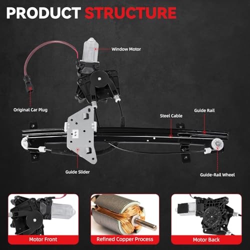 Front Left Driver Side Power Window Regulator with Motor Assembly - Compatible