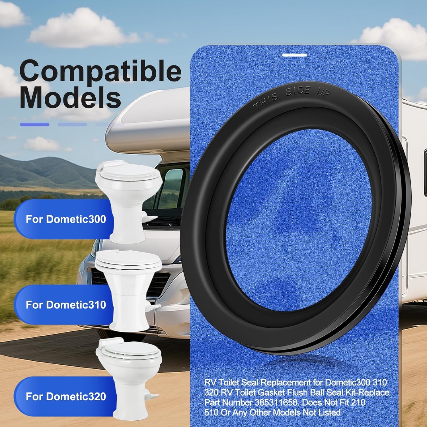 2 Pack RV Toilet Seal Replacement for Dometic 300，310，320 Series,Toilets...