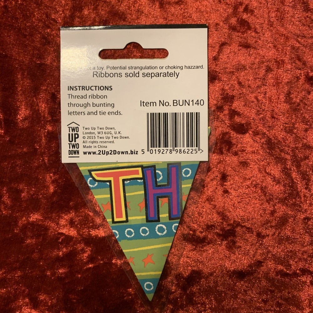 personalised Mini Bunting Flags ‘th’ Multicoloured