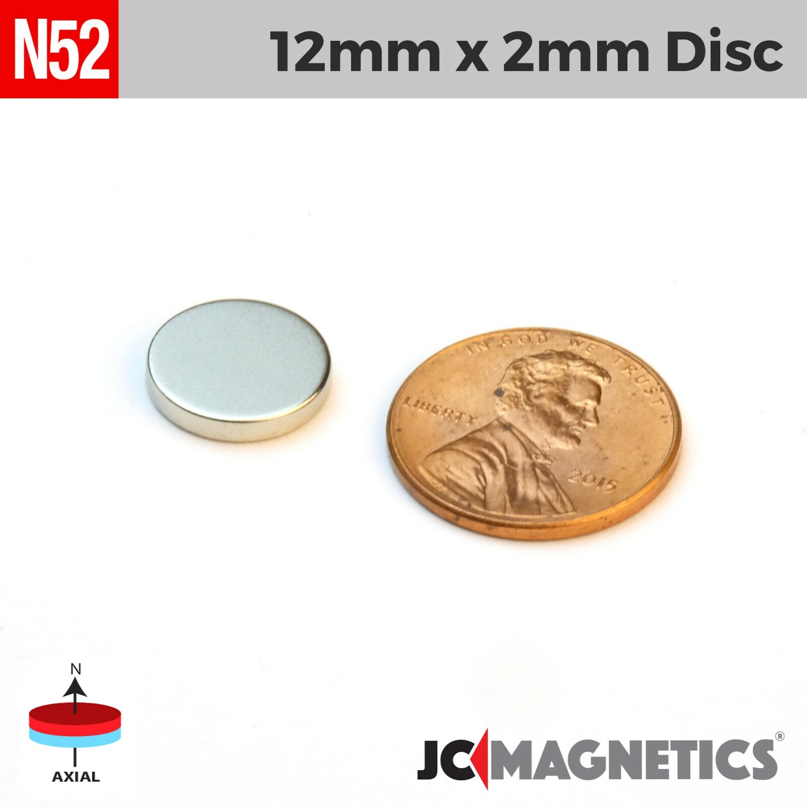 12mm x 2mm N52 Super Strong Rare Earth Neodymium Magnet Round Disc 12x2mm
