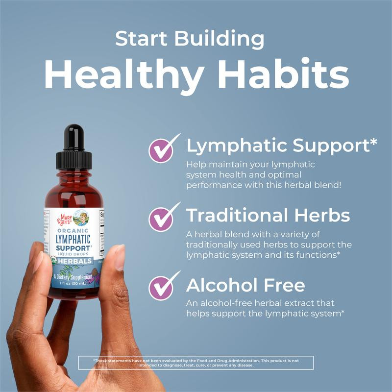 MaryRuth's Lymphatic Support Herbal Blend Liquid Drops - USDA Organic Lymphatic