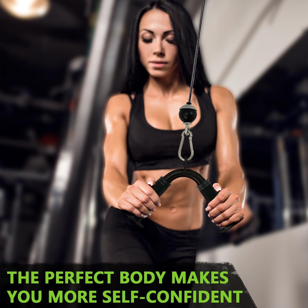 Howffite V Bar Cable Attachment Tricep Press Push Handle LAT Pull Black V