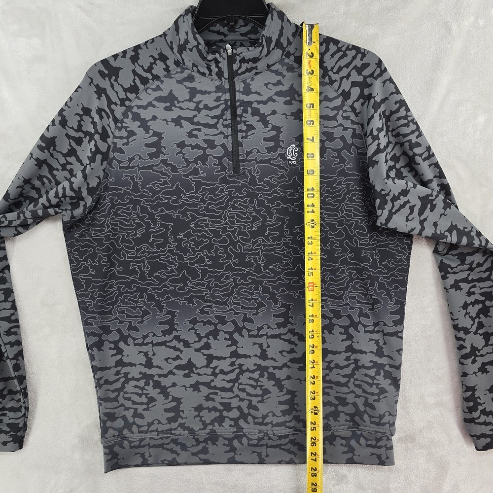 Peter Millar Crown Sport Mens Medium Black Camo 1/4 Zip Golf Pullover Jacket
