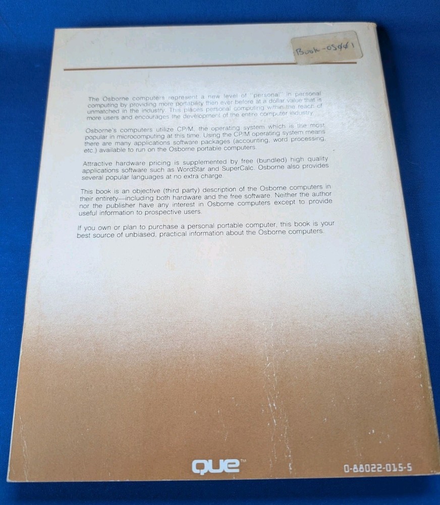 Osborne Portable Computer Users Guide Manual Original Vintage 1982 Computer