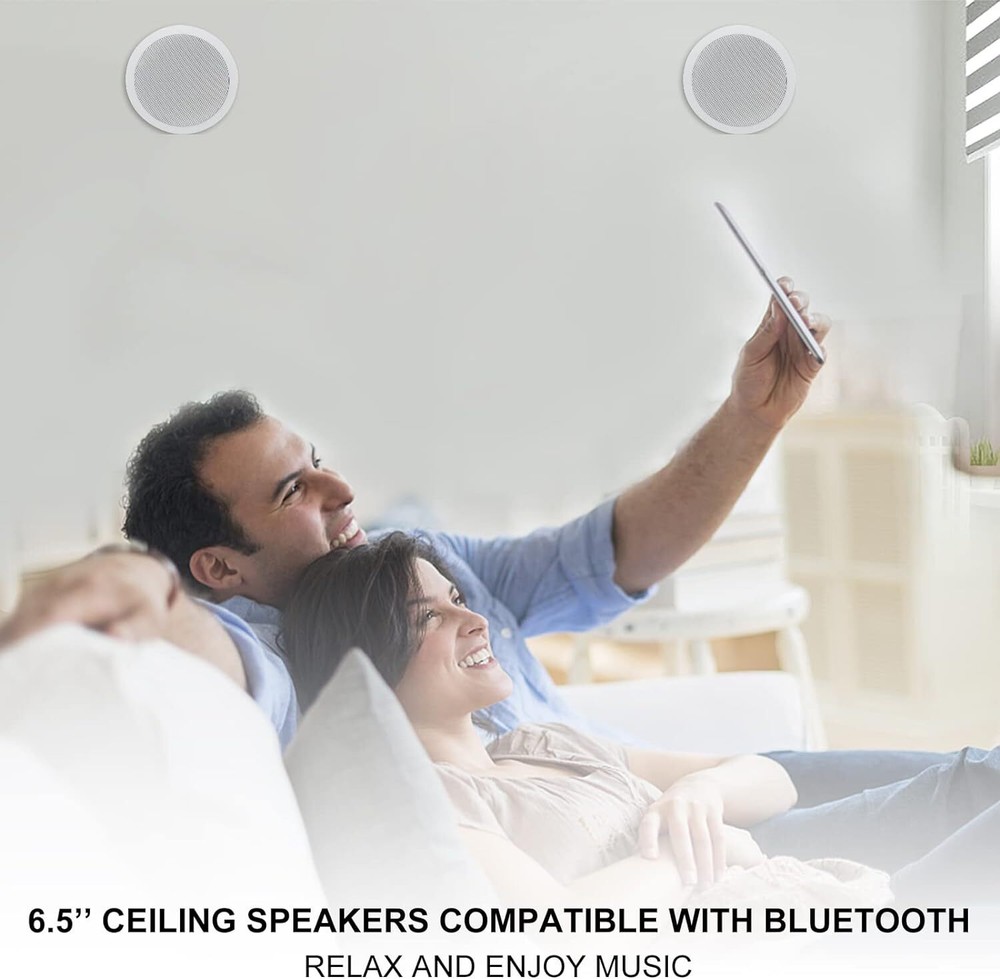 Herdio 4 pack 6.5'' Bluetooth Ceiling Speakers Full Range Superior Sound
