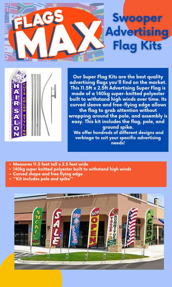 Fitness Classes Swooper Advertising Flag & Pole Kit