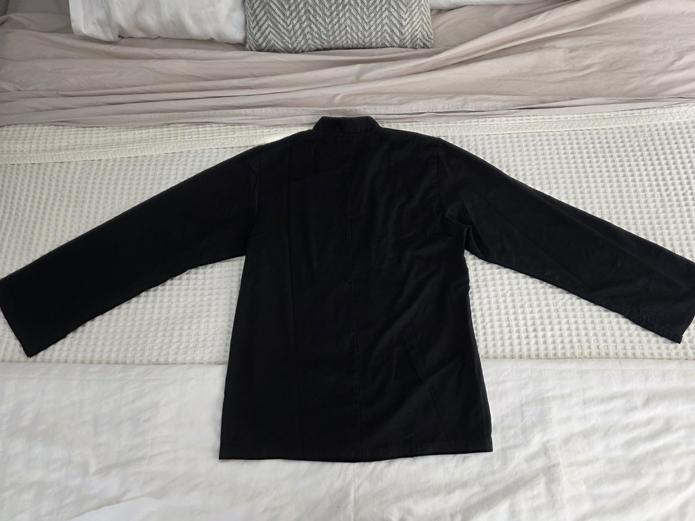Black Double Breasted Chef Coat Long Sleeve Traditional Button Closure