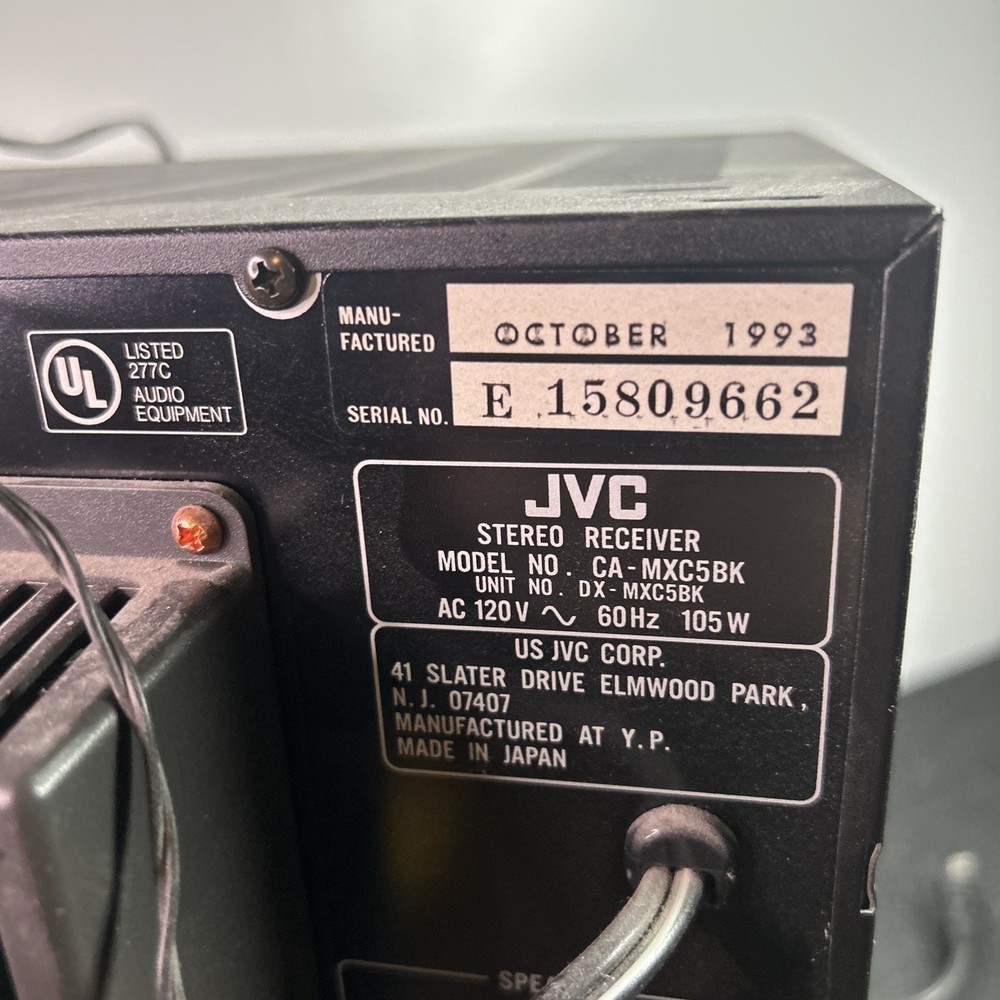 JVC MX-C5 Compact Component System 6+1 CD Changer/ Dual Tape *Read*