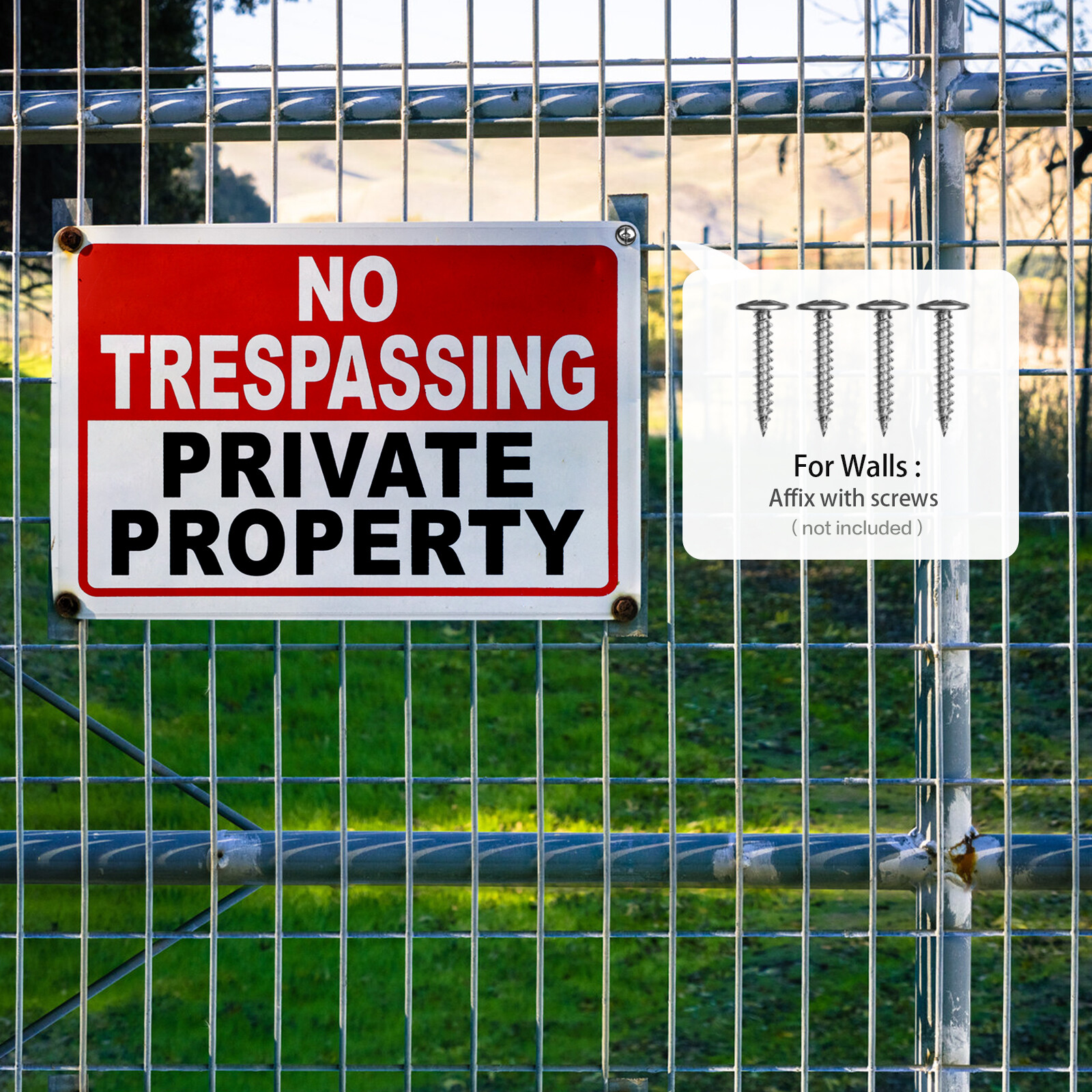 3 Pk No Trespassing 24 Hr Video Surveillance Warning Sign Aluminum UV Protected