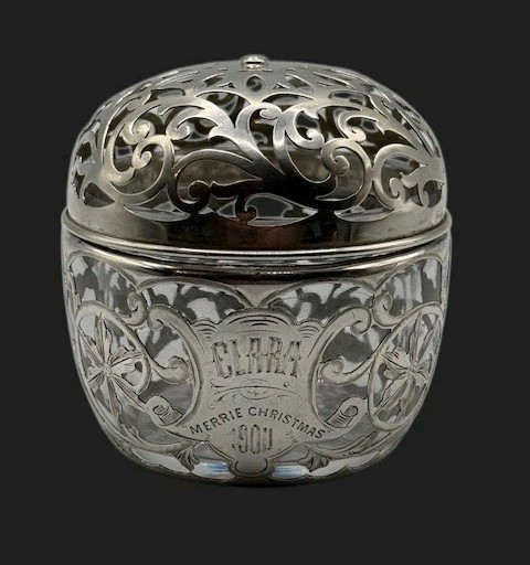 Antique Gorham Sterling Silver Cut Work String /Thread Holder . C1900.