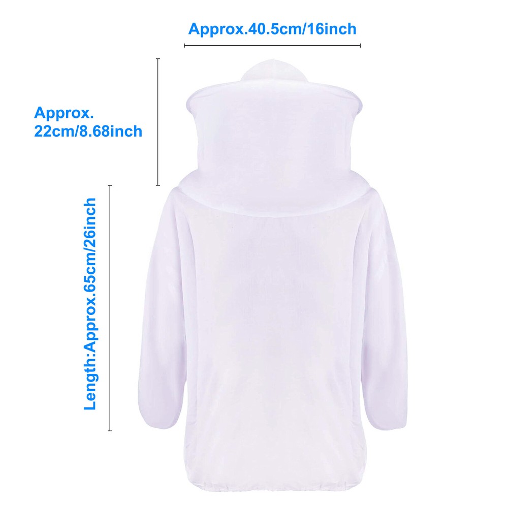 Beekeeping Protective Jacket Veil Suit + Beekeeping Long Sleeve Gloves Set