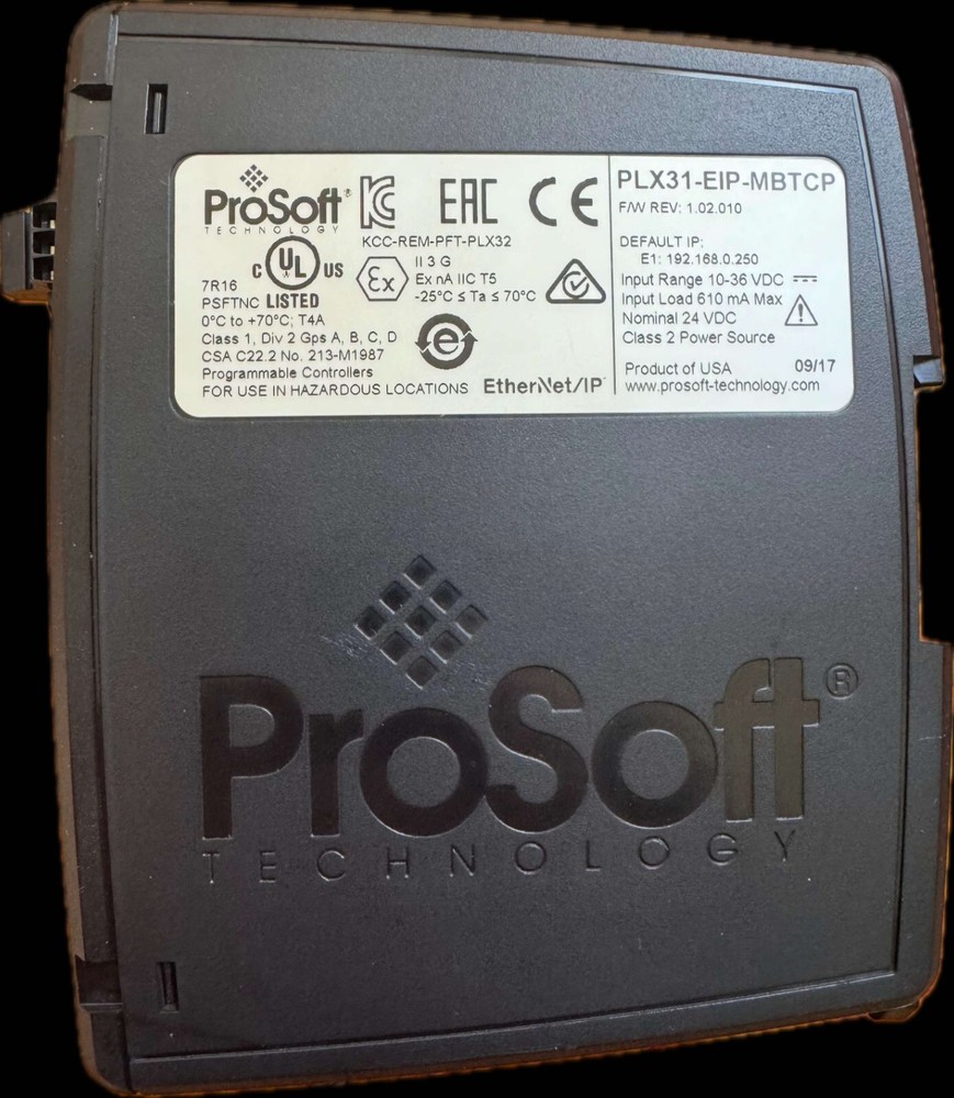 ♕♕♕ ProSoft Technology PLX31-EIP-MBTCP EtherNet/IP to Modbus ♕♕♕