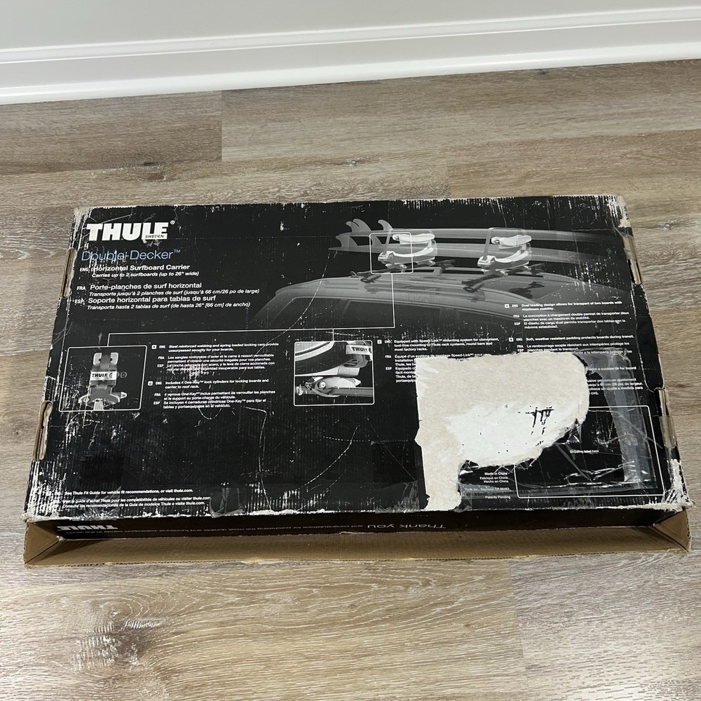 Thule 809 Double Decker Surf Board Rooftop Carrier With 4 Locks/Keys
