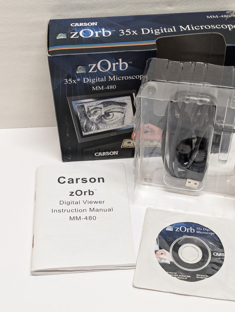 Carson Zorb 35X Digital Microscope MM-480 Camera Video Capture - Works