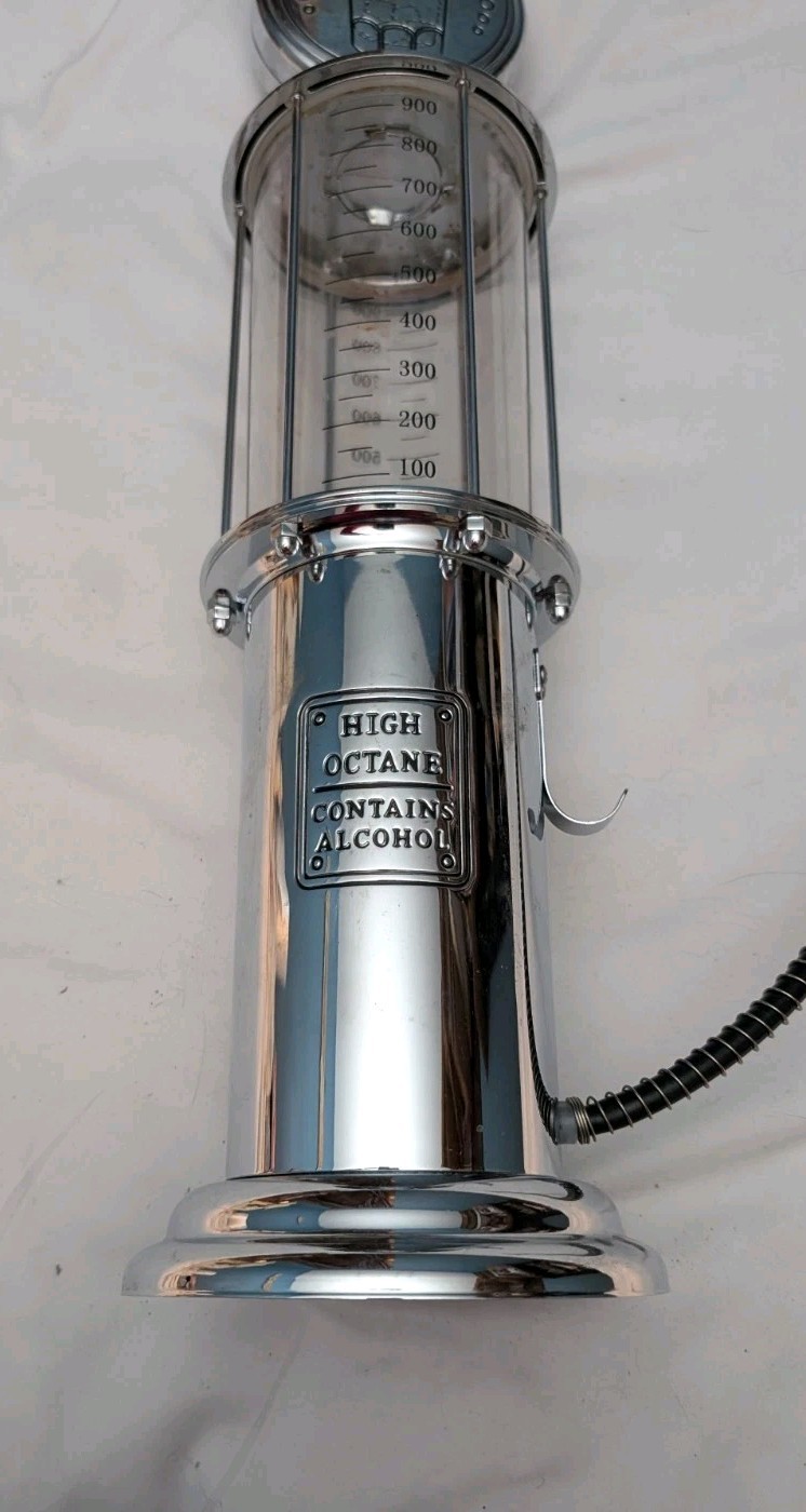 GODINGER Fill’er Up Liquor Pump GAS PUMP Liquor SILVER Beverage Dispenser 14"