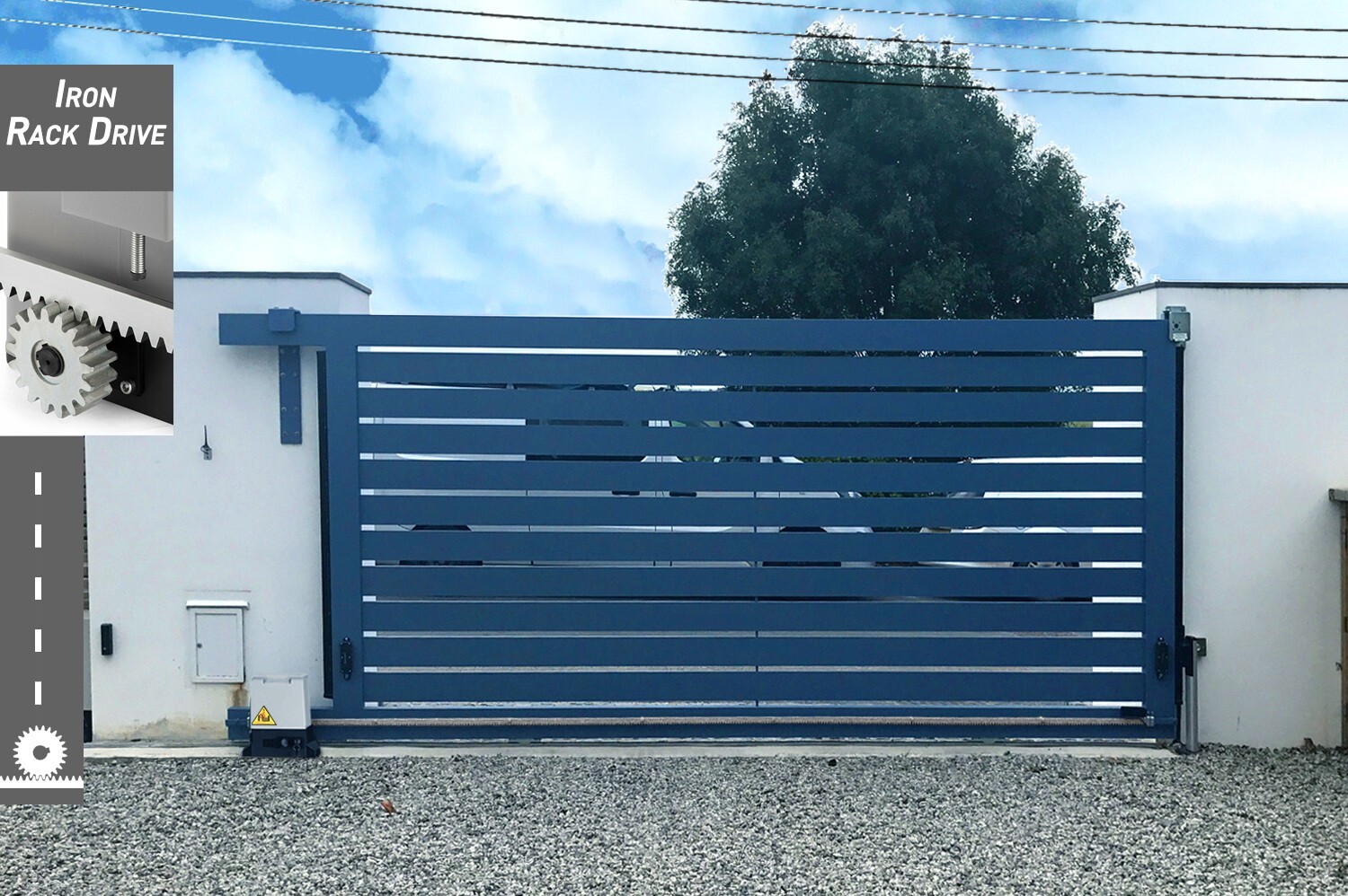 1800LB Automatic Sliding Gate Opener Rack Driven with 2 Remotes & Complete Kit