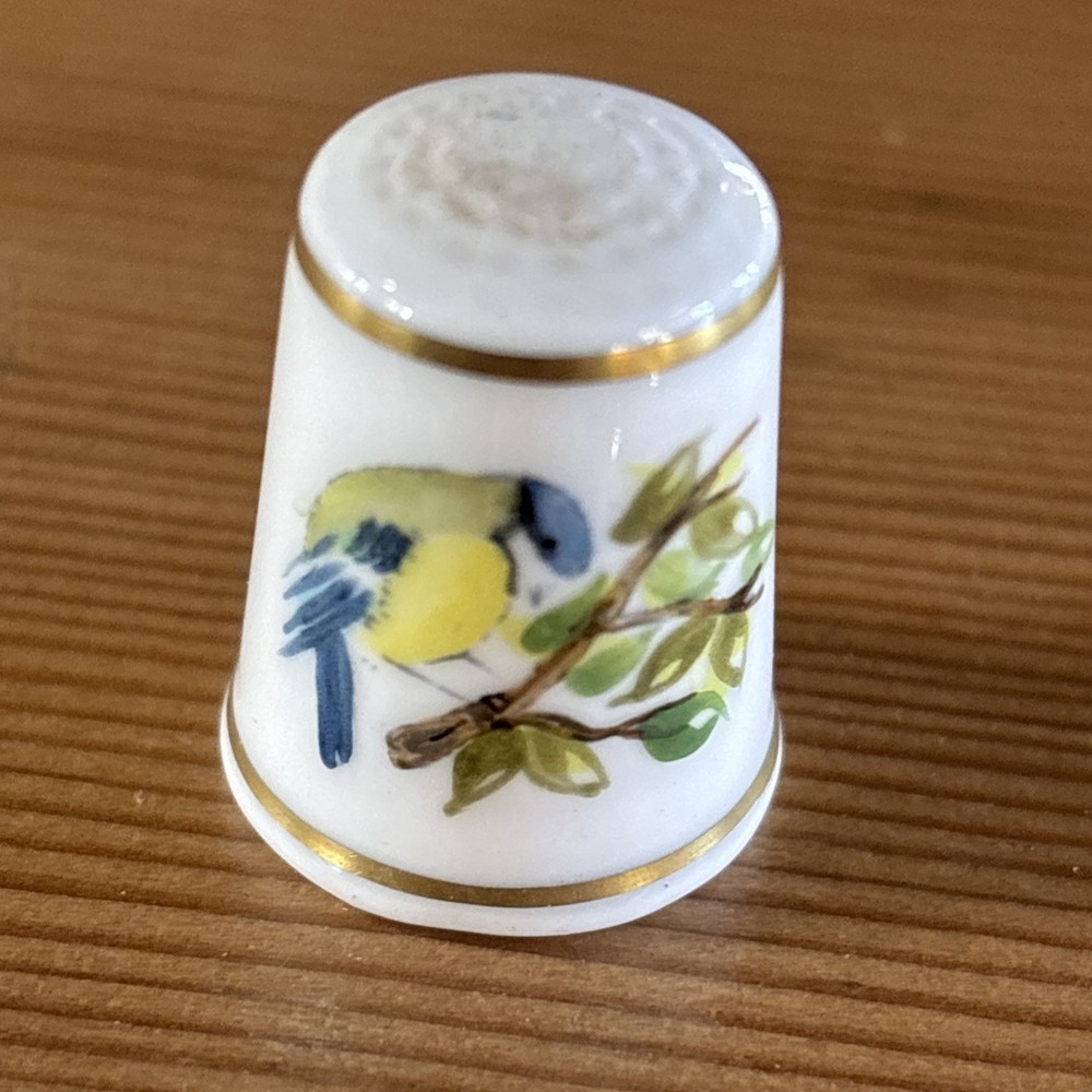 Royal Worcester Hand Painted Thimble, with Bird