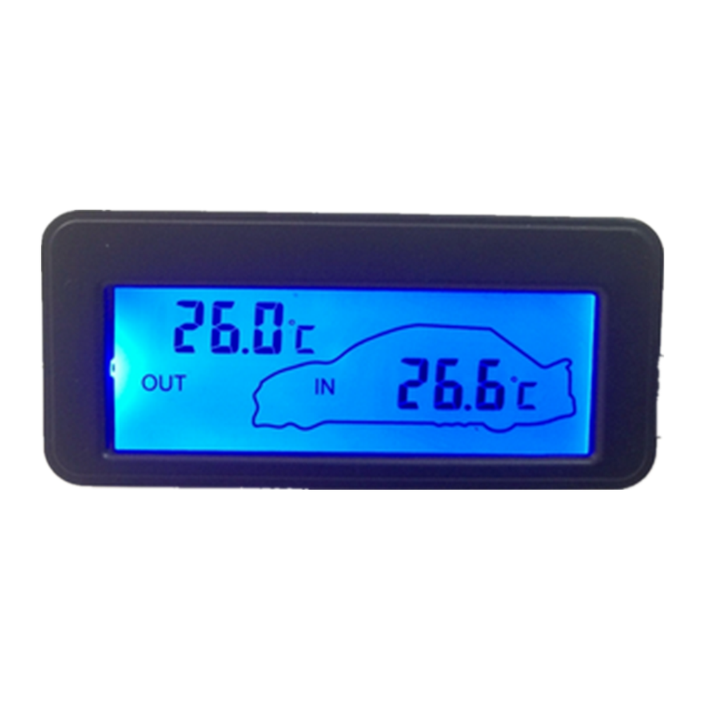 12V Car LCD Digital Display Thermometer Inside &Outside Temperature Gauge Meter