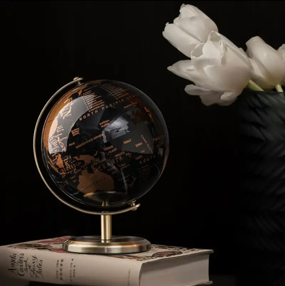 5.5'' World Map Globe On Metal Base Tabletop Rotating Earth Globe Educational