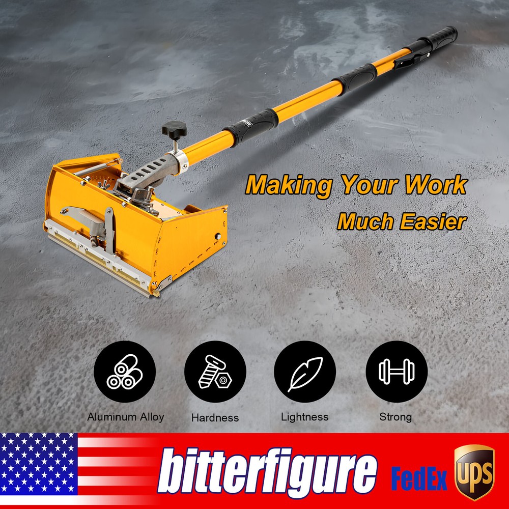 10" Drywall Taping Tools Flat Finishing Box Set w/ 40''-64'' Extendable Handle