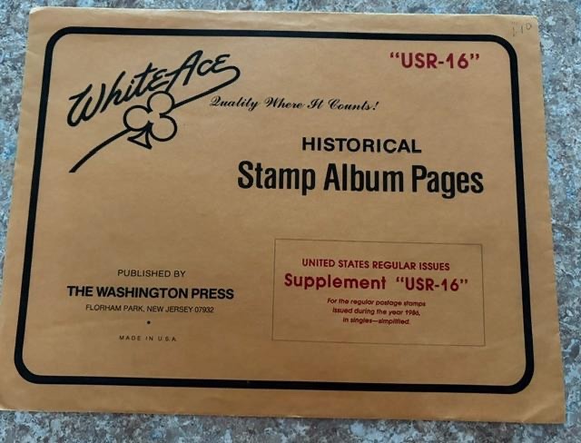 1986 White Ace Stamp Album Supplement - Regular Issue Simplifiede, USR-16