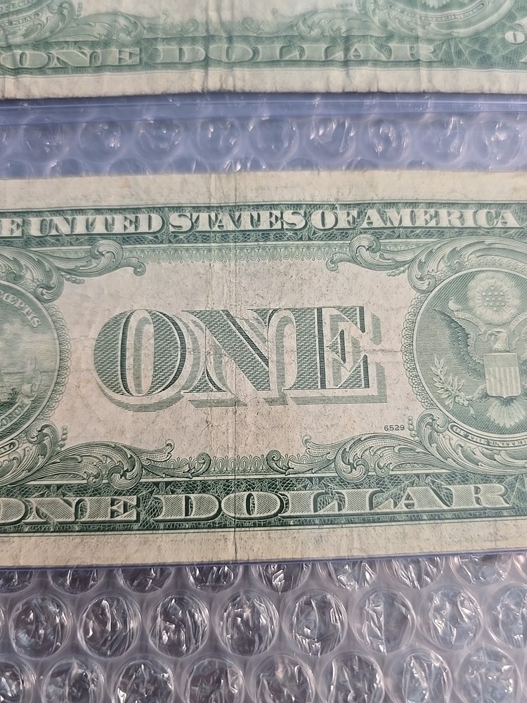 Three-$1 1935E "NO MOTTO" SILVER CERTIFICATE NOTES