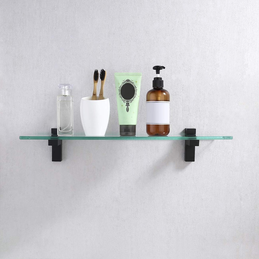 Glass Shelf Brackets Solid Metal Adjustable Floating 2 Pcs or One Pair Wall