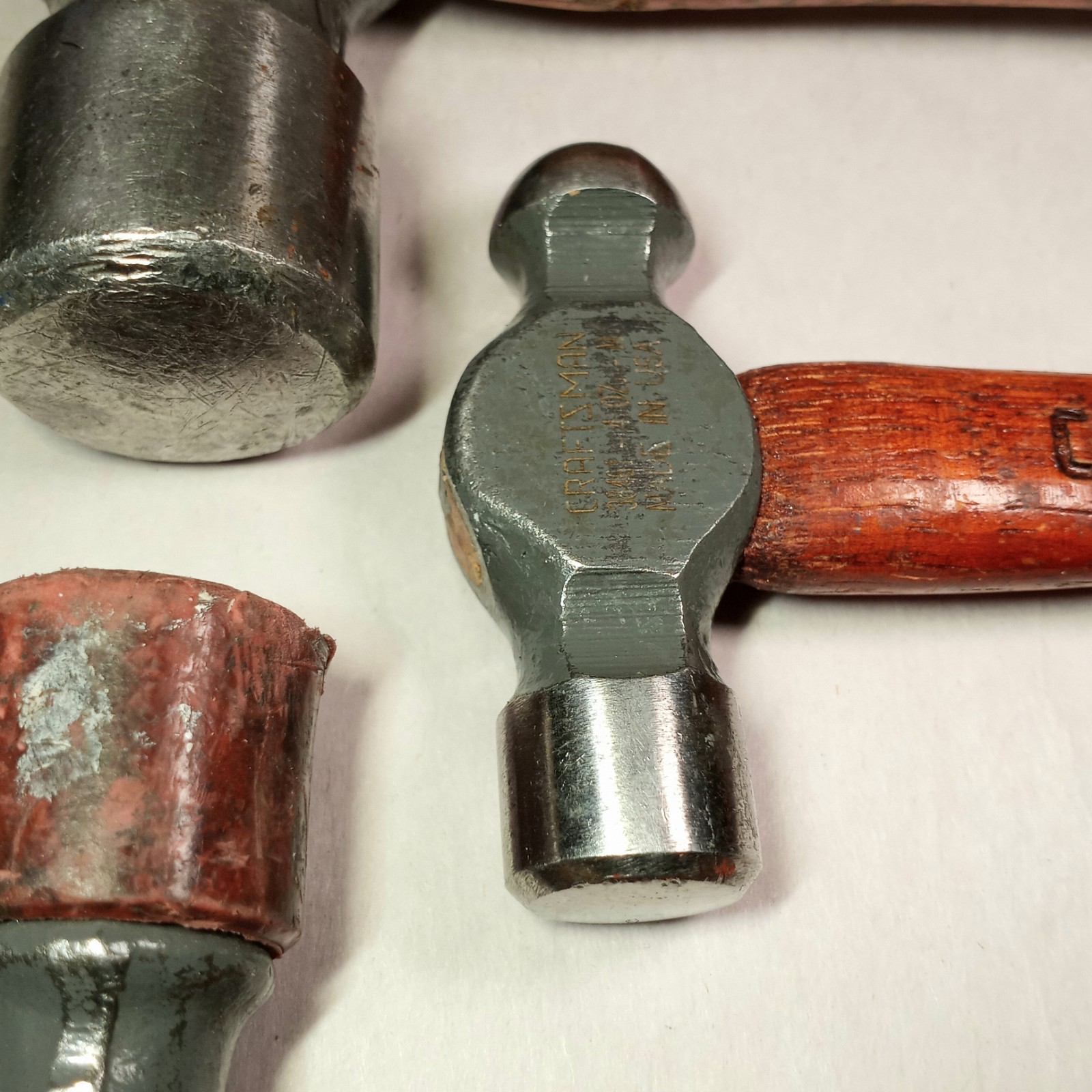 3pc Vtg Craftsman Hammer Lot Ball Peen 12 Oz, 4oz, Soft Face Mallet 6 Oz. READ