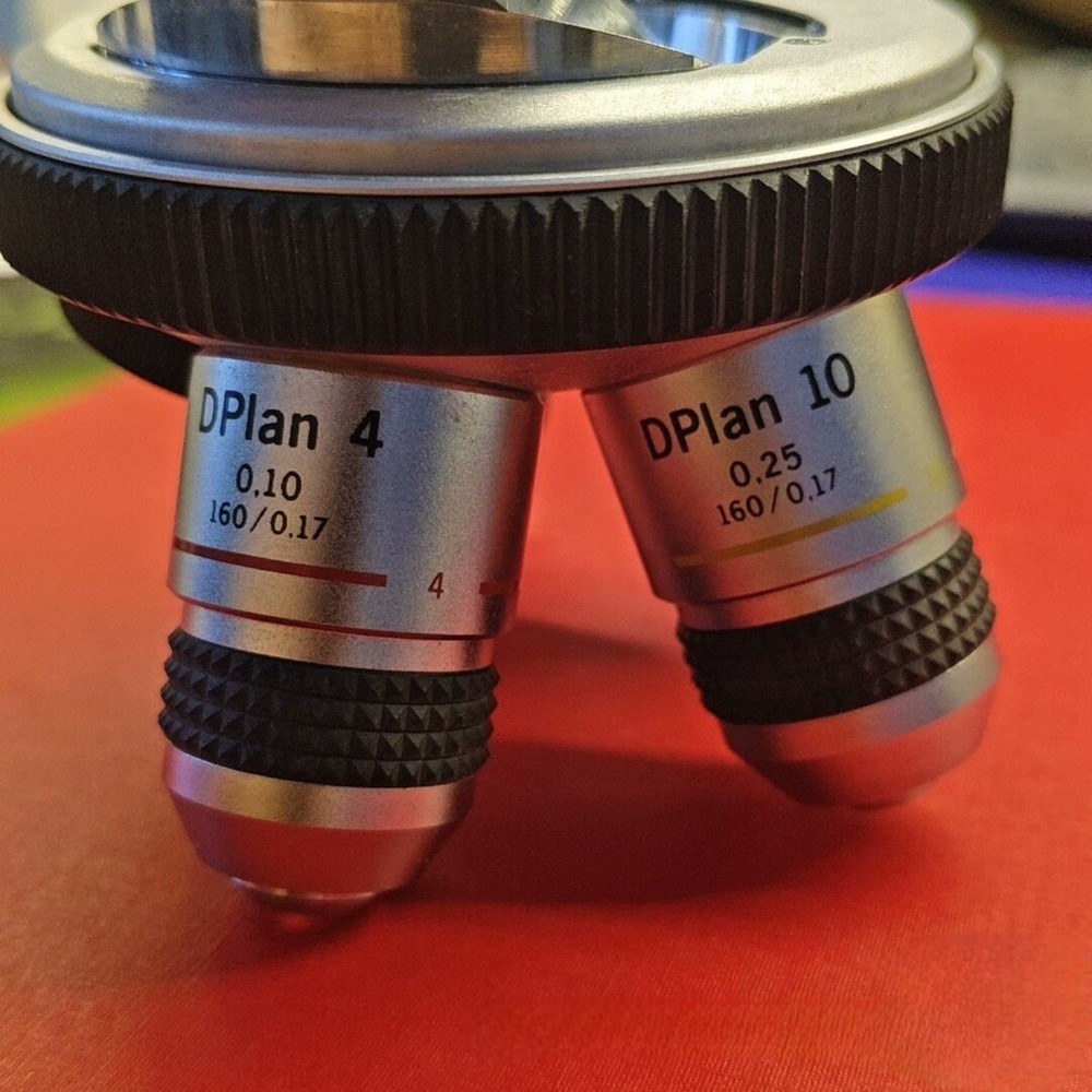 Olympus BH2 microscope objective lens Four flat field objective lenses