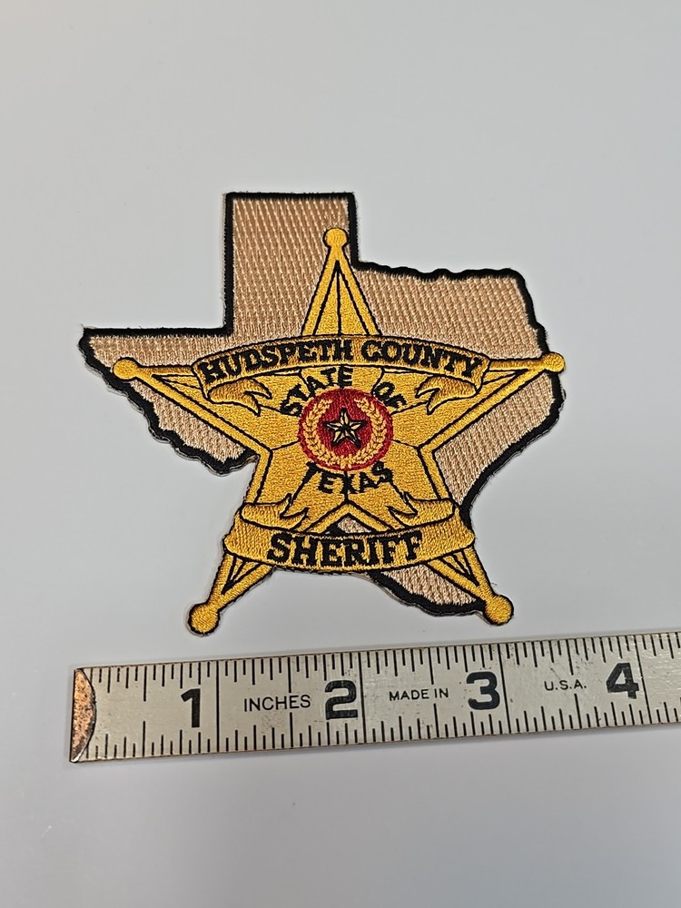 Hudspeth County Sheriff Iron-on Patch Texas Map Shape