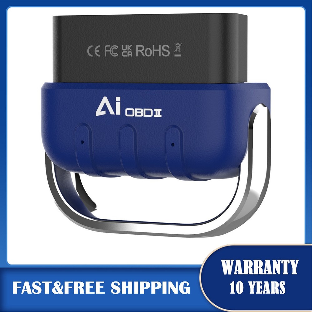 OBD2 Scanner Bluetooth with AI for iOS Android, Car Code Reader No Subscription