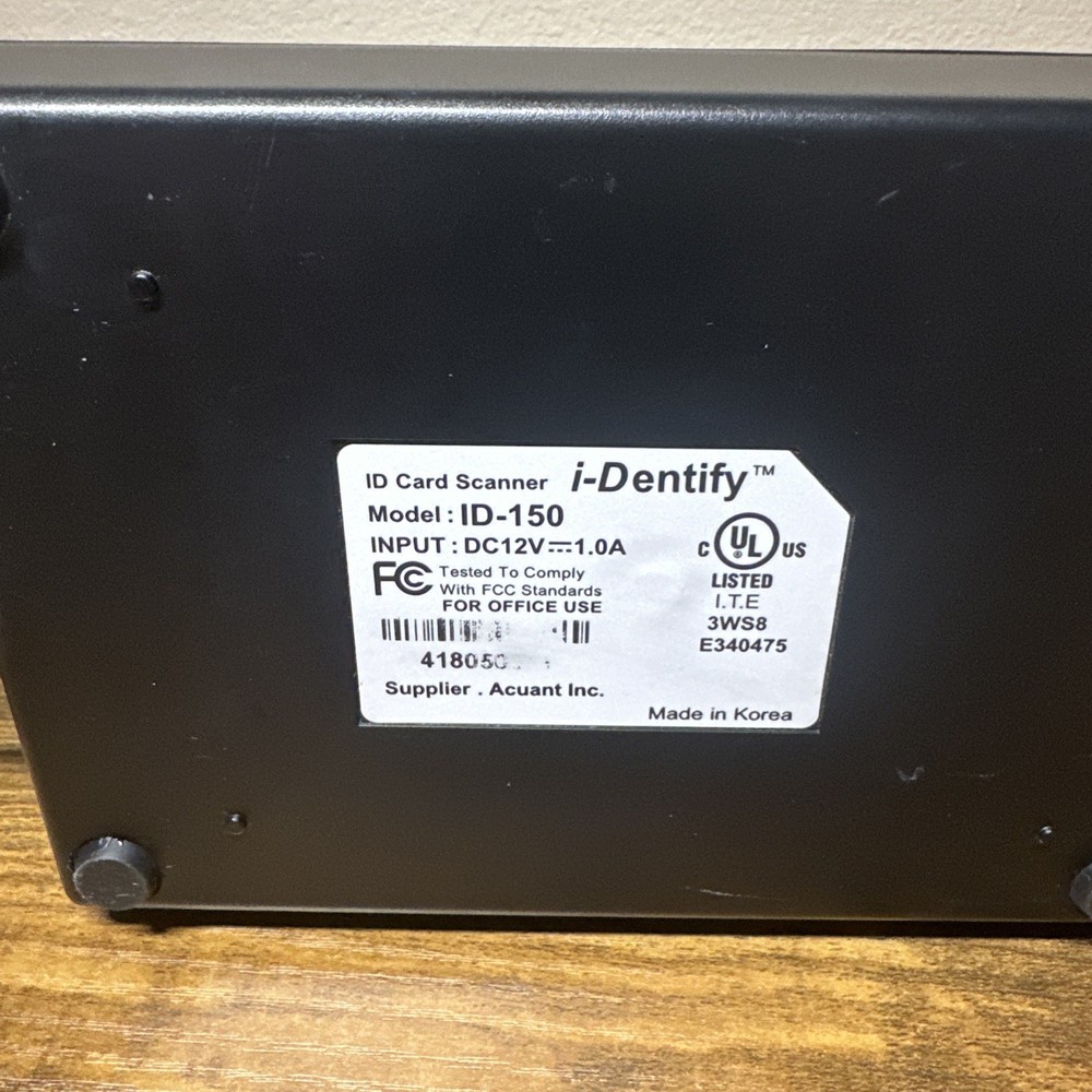 i-Dentify ID-150 Acuant ID Card Scanner Reader + Cables (J7)