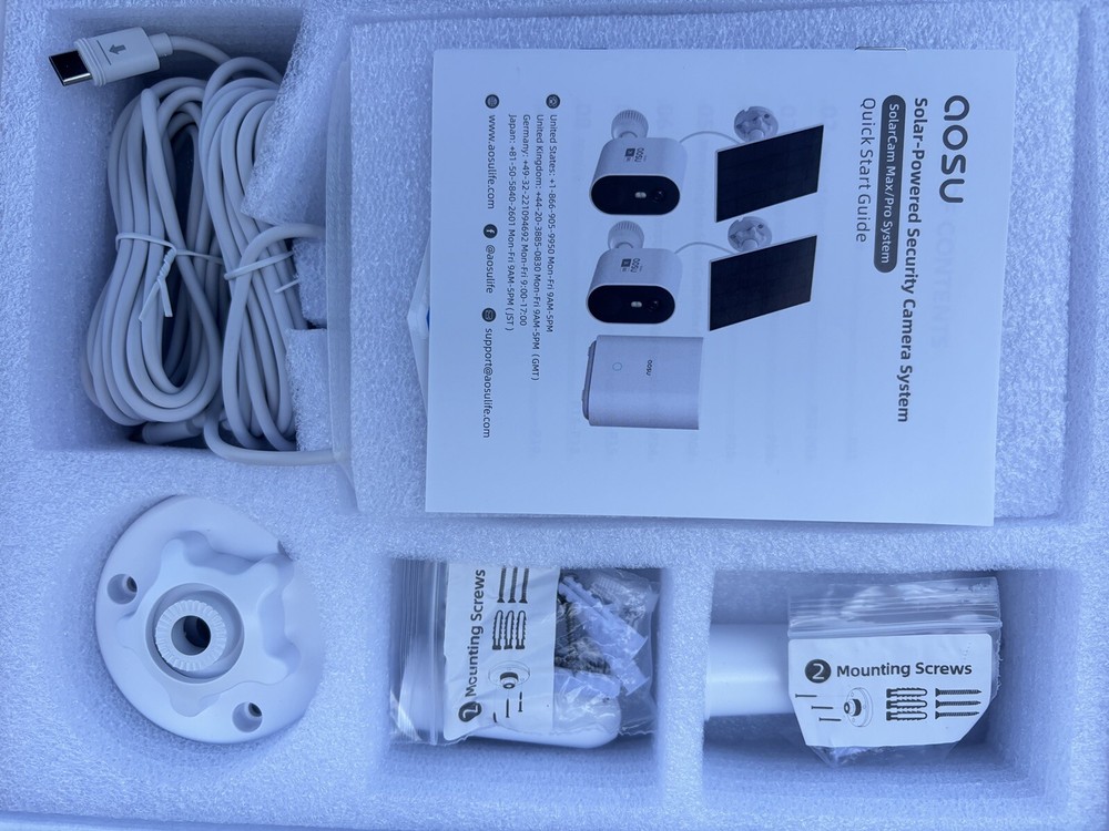 AOSU Solar Camera Security Outdoor - 2K Security Cameras Wireless. 2 cameras