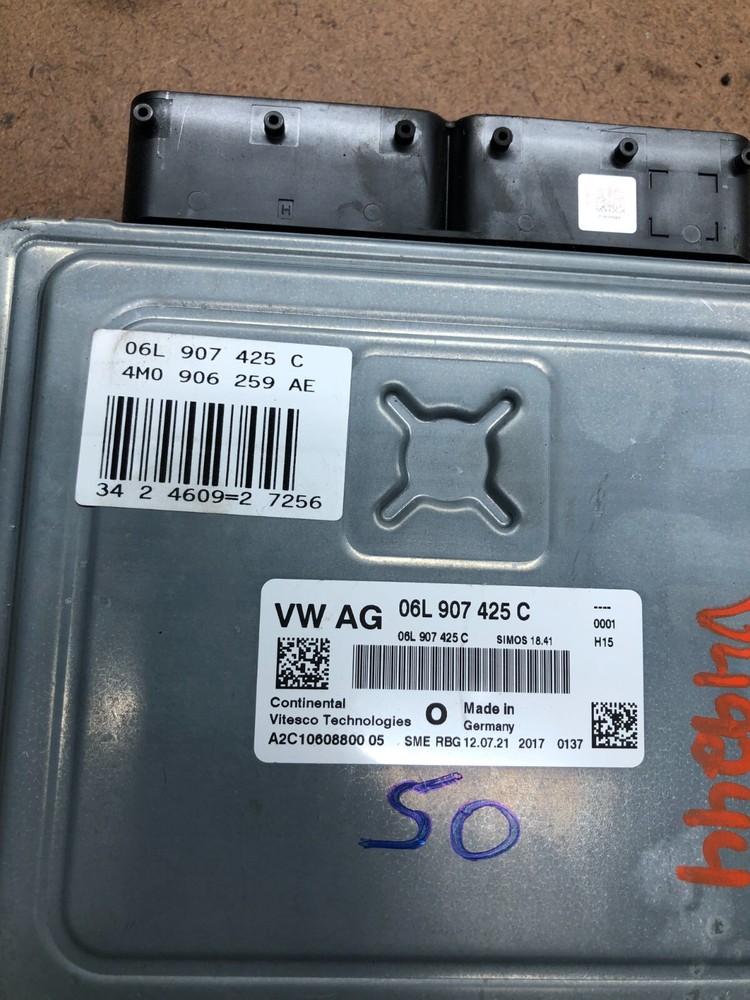 18-20 Audi Q7 3.0 AWD Auto Engine Computer Control Module 06L907425C Dummy
