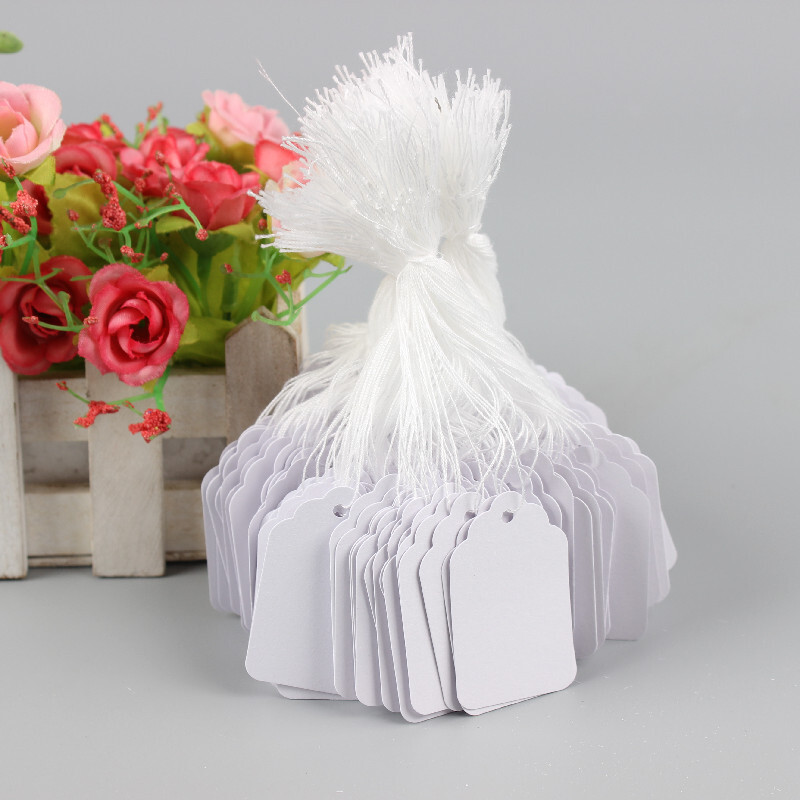 Garage Sale Price Tags Size #5 Blank White Merchandise Hang String Strung New