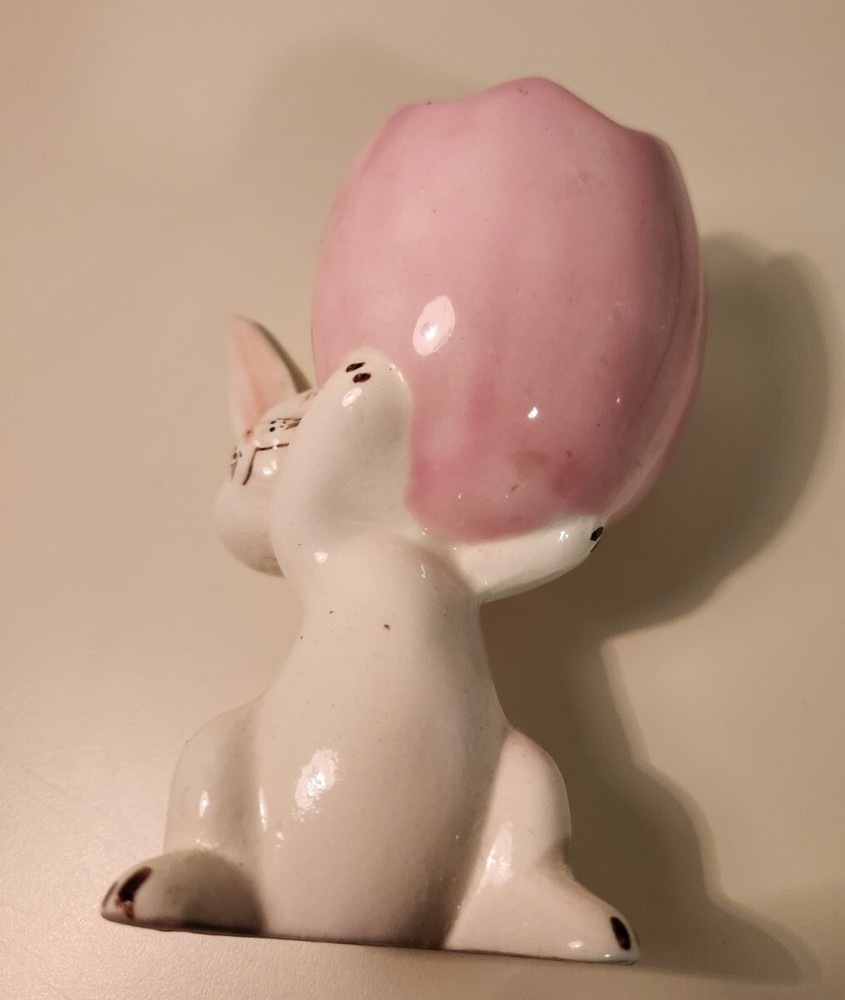 EASTER Bunny CANDY DISHBunny Rabbit with Egg Trinket Dish
