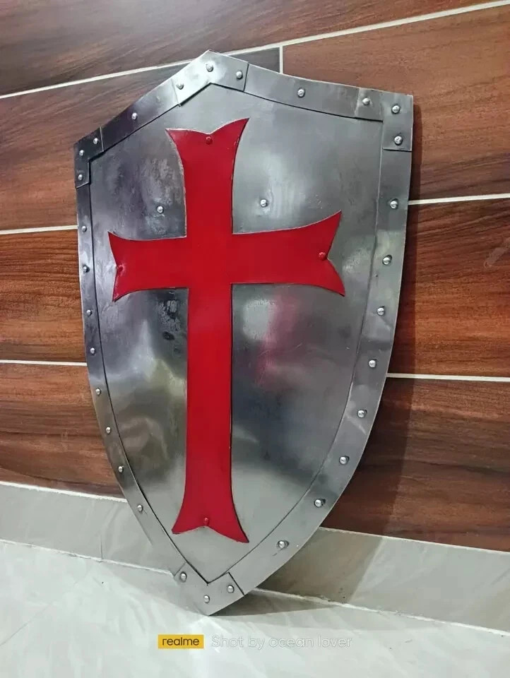 Knight Medieval shield Fully Functional Red Cross Warrior Templar Shield
