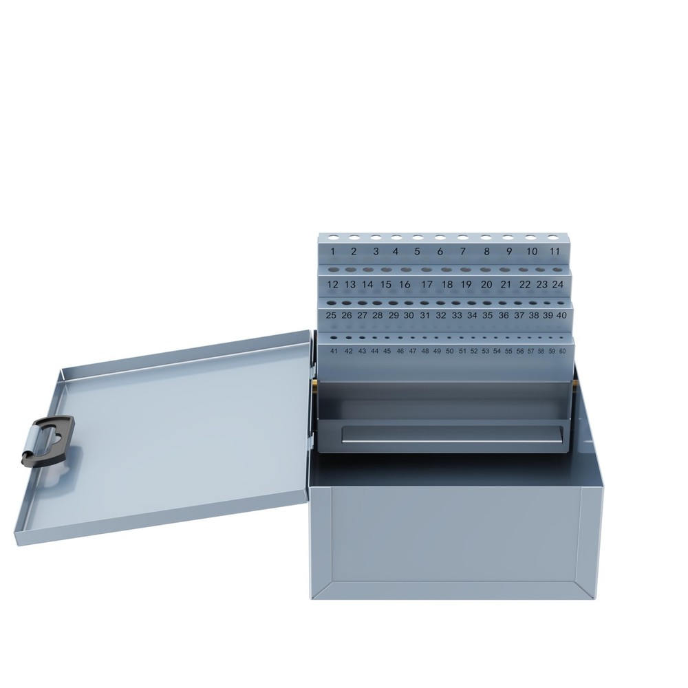 60PCS Number Size Drill Bit Index Box, Empty Metal Case (Excluding Drill Bits...
